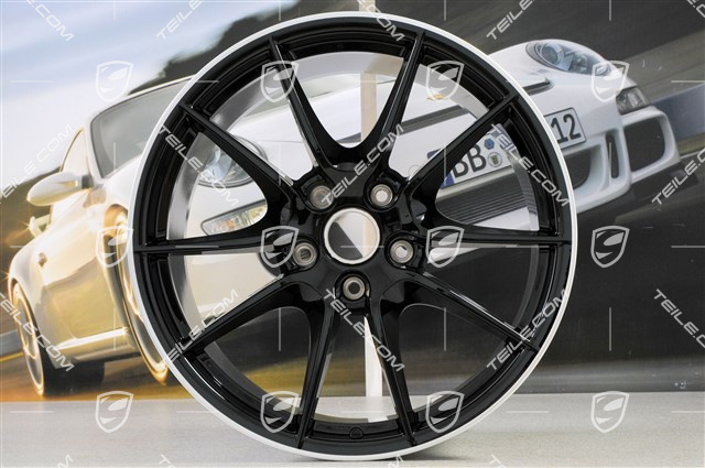 20" Felge, Carrera S III, Felgenstern schwarz hochglanz, 9,5J x 20 ET45