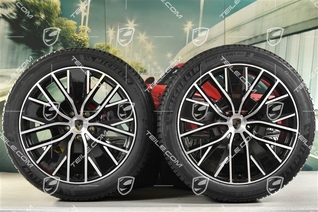 21-inch Macan Design winter wheel set, rims 8,5J x 21 ET27 + 10,5J x 21 ET47 + NEW Michelin Pilot Alpin 5 SUV winter tyres 255/45 R21 + 285/40 R21, black high gloss