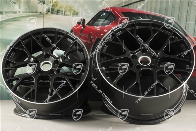 20+21" Komplet felg RS Spyder, felgi: przednie 8,5J x 20 ET50 + tylne 11,5J x 21 ET67, czarny satynowy półmat