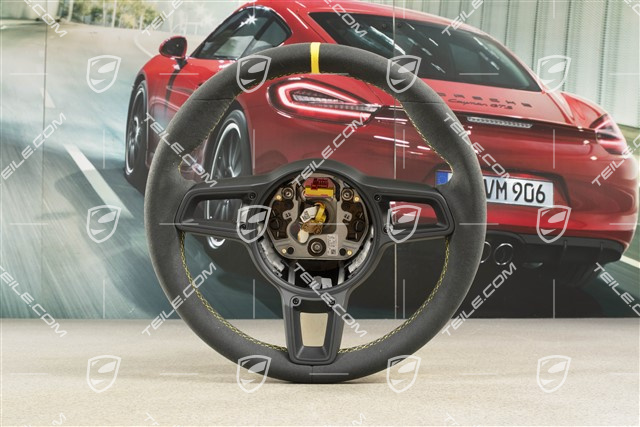 Sportlenkrad GT, Alcantara, Schwarz/Racinggelb, 12-Uhr Markierung Racinggelb