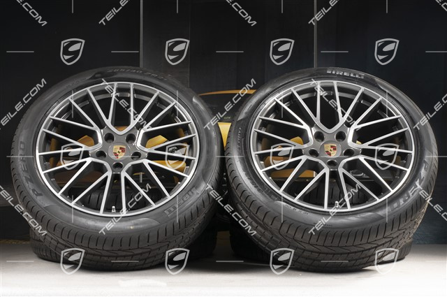 21" koła letnie Cayenne RS Spyder, komplet, felgi 9,5J x 21 ET46 + 11,0J x 21 ET58 + NOWE opony letnie Pirelli P Zero 285/40 R21 + 315/35 R21, z czujnikami ciśnienia