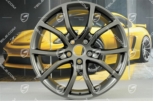 21" Komplet felg Cayenne Exclusive Design, 11J x 21 ET49 + 9,5J x 21 ET46, do Cayenne Coupé, Platinum satynowy półmat