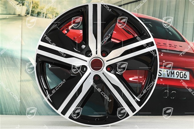 22" felgi Macan Exclusive Design, komplet, 9J x 22 ET29 + 11J x 22 ET47, czarny wysoki połysk