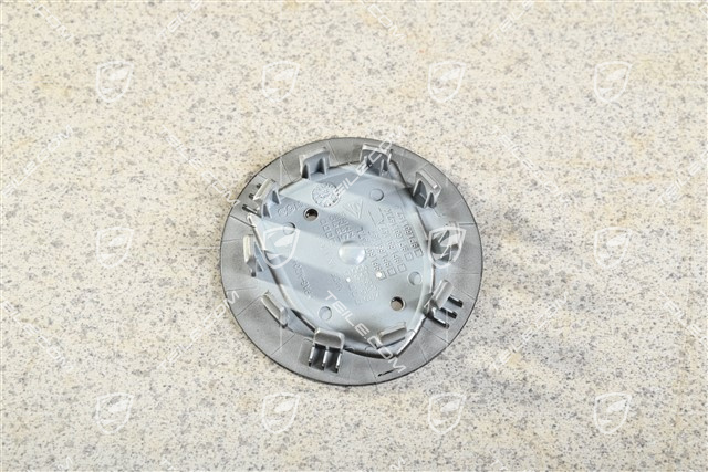 Radzierdeckel, konkav, Wappen in Rhodium, schwarz hochglanz