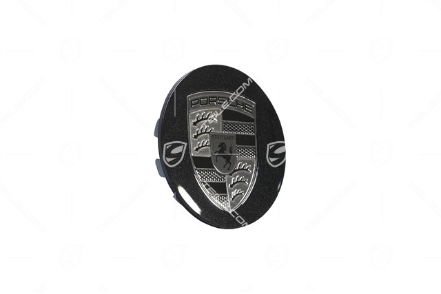 Hub cap set, crest turbonit, concave, Jet Black Metallic