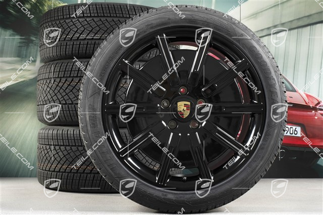 20" koła zimowe Sport Aero, komplet, felgi 9J x 20 ET54 + 11J x 20 ET60, opony zimowe Pirelli 245/45 R20 + 285/40 R20, czarny wysoki połysk