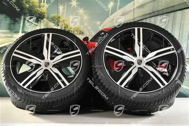 22" koła zimowe Macan Exclusive Design, felgi 9J x 22 ET29 + 11J x 22 ET47 + opony zimowe Pirelli Scorpion Winter 2 elect 255/40 R22 + 295/35 R22, czarne
