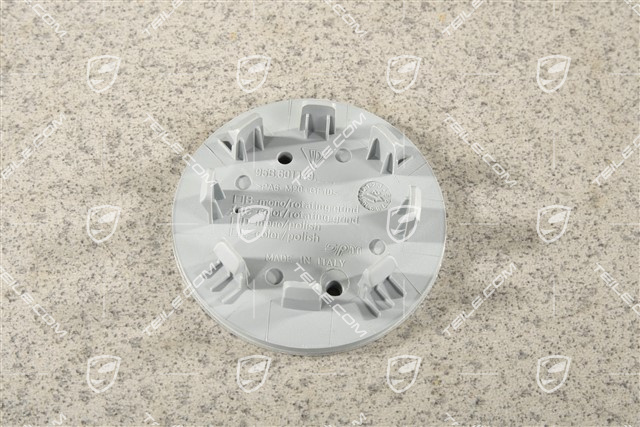 Radzierdeckel, konkav, farbiges Wappen, Aluminium gedreht