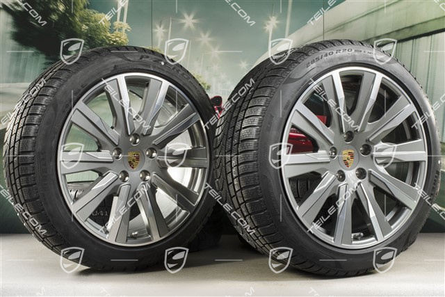 20" koła zimowe Taycan Tequipment Design, komplet, felgi 9J x 20 ET54 + 11J x 20 ET60, opony zimowe Pirelli 245/45 R20 + 285/40 R20