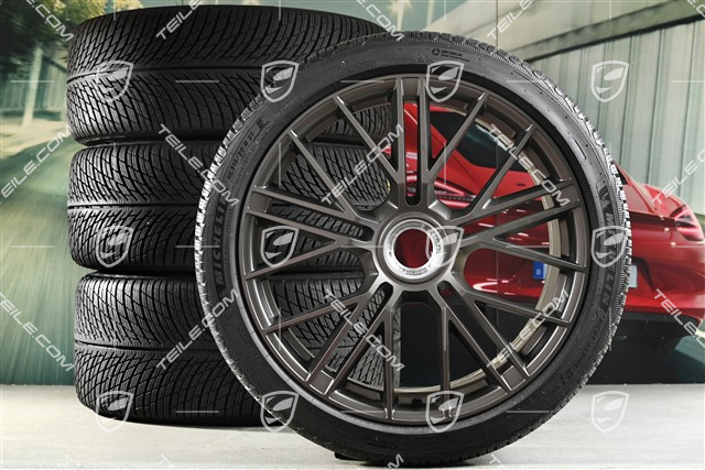 21-inch Panamera Turbo S Winter wheel set, central lock, wheel rims 9,5J x 21 ET71 + 10,5J x 21 ET71 + NEW  Michelin Pilot Alpin 5 winter tyres 275/35 R21 + 315/30 R21, Turbonit