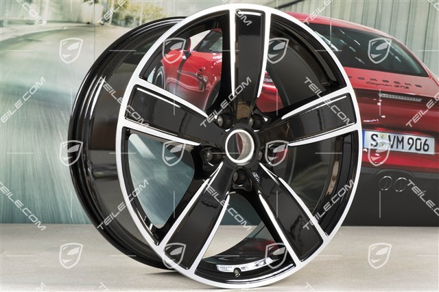 22" Cayenne Coupé komplet felg Sport Classic, felgi 10J x 22 ET48 + 11,5J x 22 ET52, czarny wysoki połysk