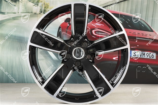 22" Komplet felg Cayenne Sport Classic, 10J x 22 ET48 + 11,5J x 22 ET61, czarny wysoki połysk
