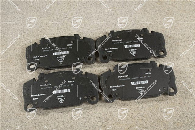PCCB brake pads, Turbo/Turbo S, set, front axle, L+R