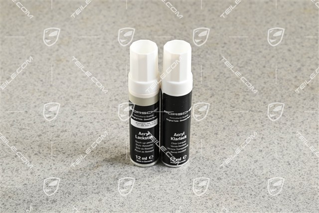 Paint touch-up applicator (base coat, Clear lacquer) Geyser Grey Metallic