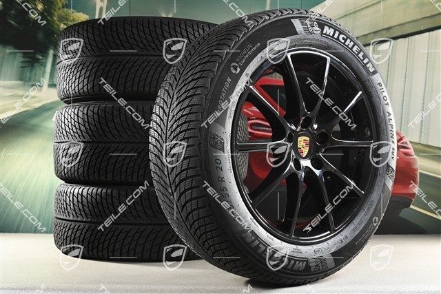 20" Cayenne Design Winterräder Satz, Felgen 9J x 20 ET50 + 10,5J x 20 ET64 + NEUE Michelin Winterreifen 255/55 R20 + 295/45 R20, mit RDK-Sensoren