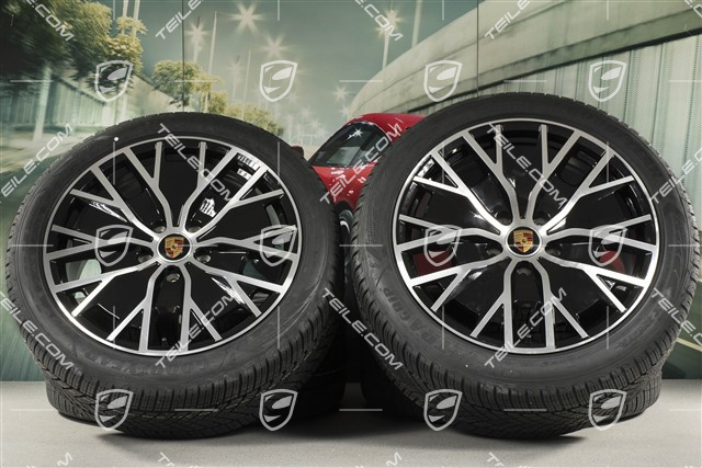20" koła zimowe Turbo S Aero Design, komplet, felgi 9J x 20 ET54 + 11J x 20 ET60 + NOWE opony zimowe Goodyear 245/45 R20 + 285/40 R20