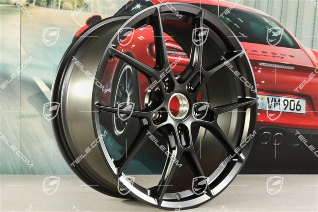 20"+21" 911 zestaw felg lekkiej konstrukcji Carrera, felgi 8,5J x 20 ET50 + 11,5J x 21 ET67, bez opon, czarny satynowy półmat