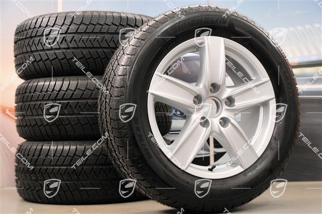 18-inch Cayenne S III winter wheel set, 4x wheels 8 J x 18 ET 53 + 4x winter tyres Michelin 255/55 R 18 109V XL M+S, with TPMS