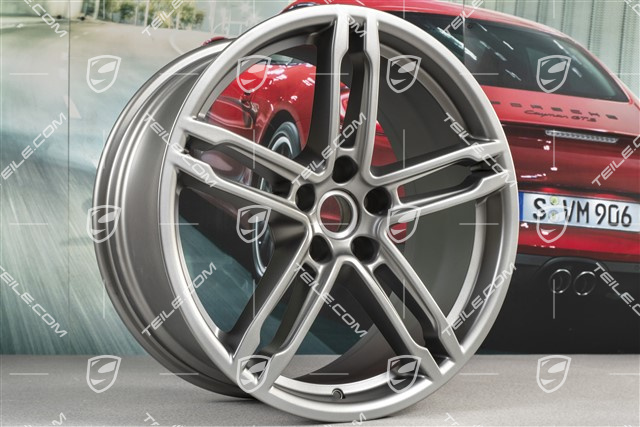 19" Felgensatz Macan Turbo, 8J x 19 ET21 + 9J x 19 ET21, Platinum Seidenmatt