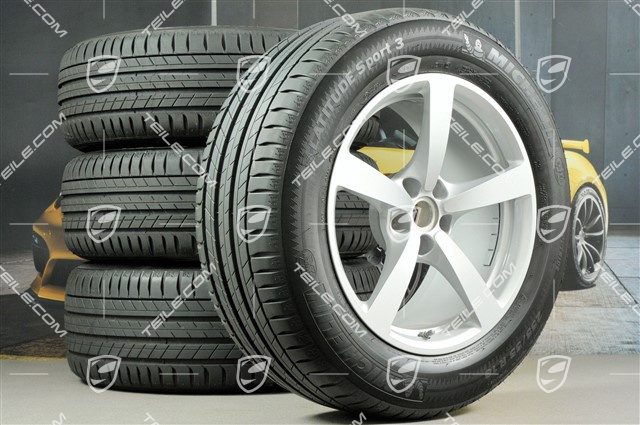 18" "Macan" koła letnie komplet, felgi 8J x 18 ET21 + 9J x 18 ET21 + opony letnie Michelin Latitude Sport 235/60 ZR 18 + 255/55 ZR 18, z czujnikami ciśnienia