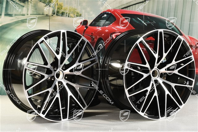 21" RS Spyder Design II Felgensatz, 9,5J x 21 ET27 + 10J x 21 ET19, schwarz hochglanz