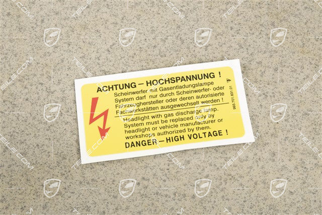 Klebeschild, "Achtung HHochspannung"