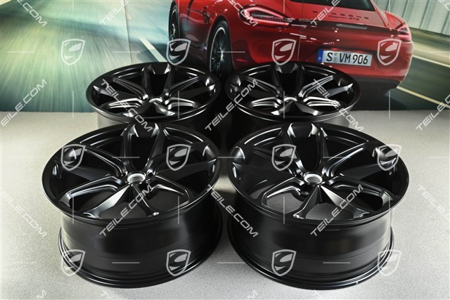 21" GT Design Felgensatz, 9,5J x 21 ET27 + 10J x 21 ET19, schwarz seidenmatt
