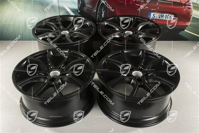 21" Felgensatz Cayenne Exclusive Design, 11J x 21 ET49 + 9,5J x 21 ET46, für den Cayenne Coupé, schwarz seidenmatt