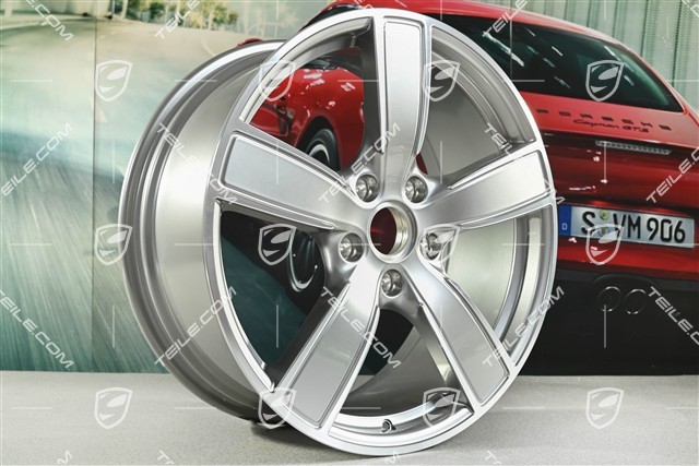 20-inch wheel rim set Carrera Sport, 8,5J x 20 ET57 + 10,5J x 20 ET47, Platinum silver metallic