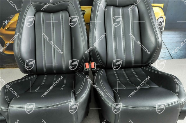 GranTurismo, Fotele, regulowane elektrycznie, skóra, Czarne, komplet (L+R)