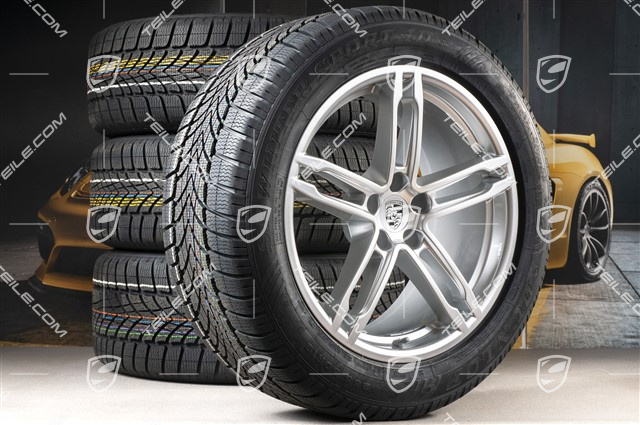 19" "Macan Turbo" Winterräder Satz, Felgen 8J x 19 ET21 + 9J x 19 ET21, Dunlop Winterreifen 235/55 R 19 + 255/50 R 19, mit RDK-Sensoren