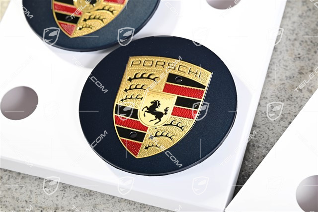 Radzierdeckel Satz, Wappen farbig, für 22" GT Felgen, tiefseeblau