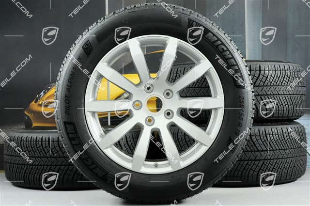 19-inch Cayenne S winter wheel set, rims 8,5J x 19 ET47 + 9,5J x 19 ET54 + NEW Michelin winter tyres 255/55 R19 + 275/50 R19, with TPMS