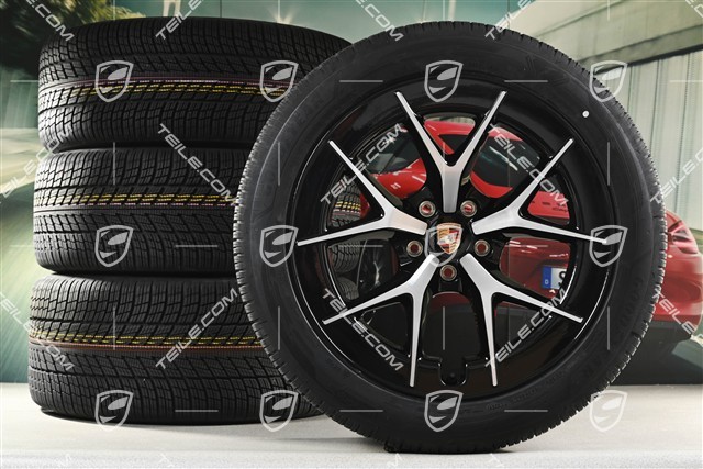 21" Cayenne RS Spyder Design winter wheel set, wheel rims 9,5J x 21 ET16 + 11J x 21 ET37 + Goodyear UltraGrip Performance 3 SUV winter tyres 275/45 R21 + 315/40 R21, black high gloss