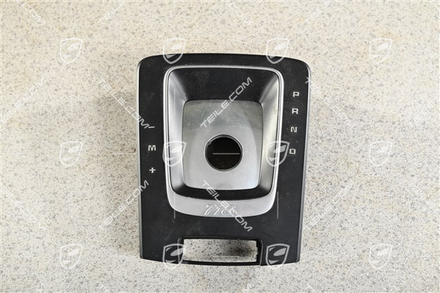 Cover shift gate / Shifter Trim / panel, PDK,  Black / Galvano silver
