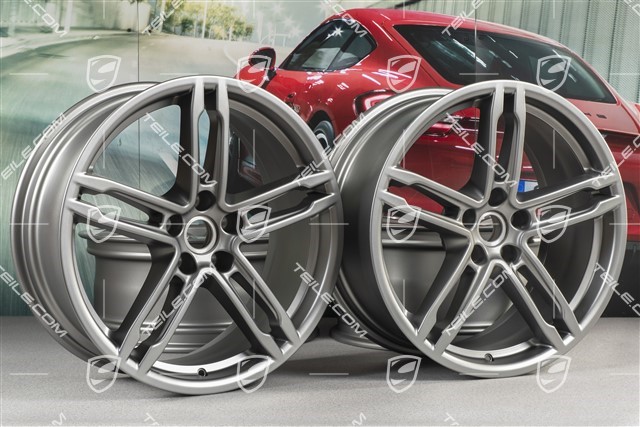 19" Felgensatz Macan Turbo/Sport Design, 8,5J x 19 ET21 + 9J x 19 ET21, platinum seidenmatt