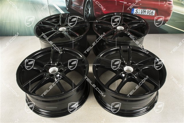 20-inch Cayenne Sport wheel rim set, 10,5J x 20 ET55 + 9J x 20 ET50, black high gloss