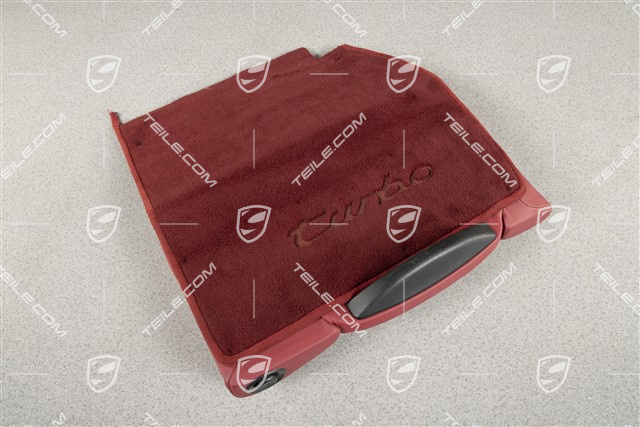 Carpet for Back seat backrest, Rear, Logo Turbo, Boxster red, L