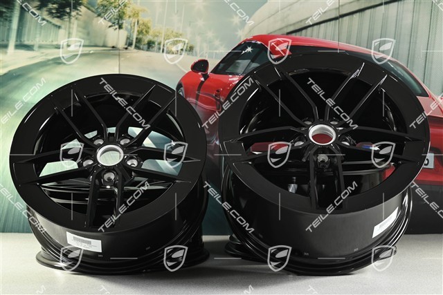 20"+21" Carrera Exclusive Design Felgensatz, Felgen 8,5J x 20 ET50 + 11,5J x 21 ET79, schwarz hochglanz