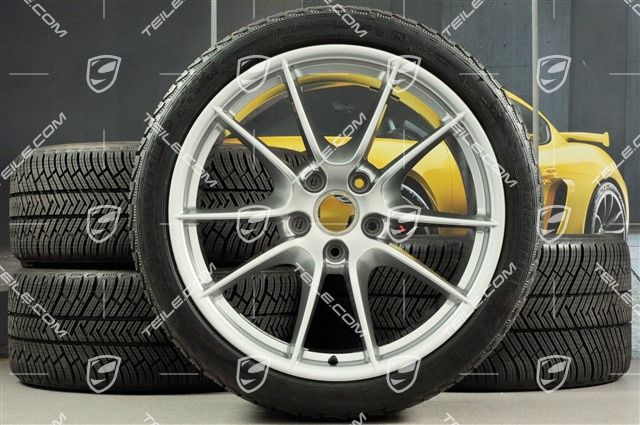 20" Carrera S (III) Winterräder Satz, Felgen 8,5J x 20 ET51 + 11J x 20 ET52 + NEUE Michelin Winterreifen 245/35 ZR20 + 295/30 ZR20, ohne RDK-Sensoren