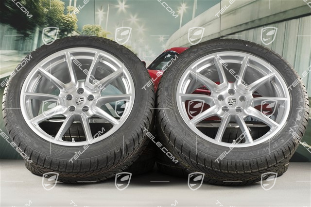20" "Macan SportDesign" koła zimowe, komplet, felgi 9J x 20 ET26 + 10J x 20 ET19, NOWE opony zimowe Dunlop SP Winter Sport 4D 265/45 R20 + 295/40 R20, z czujnikami ciśnienia RDK