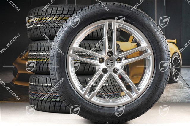 19" "Macan Turbo" Winterräder Satz, Felgen 8J x 19 ET21 + 9J x 19 ET21 + NEUE Dunlop Winterreifen 235/55 R19 + 255/50 R19, mit RDK-Sensoren