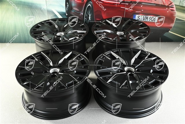 20" komplet felg Turbo S Aero Design, 9J x 20 ET54 + 11J x 20 ET60, czarny satynowy mat