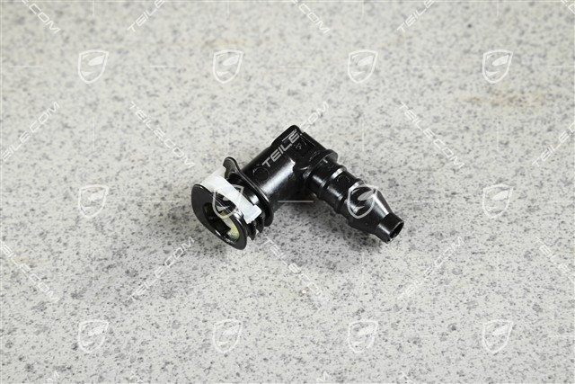 Angled piece, headlight cleaning system / washer system