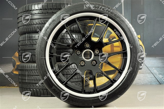 20" RS Spyder Design Sommerräder Satz, Felgen 9,5J x 20 ET65 + 11J x 20 ET 68 + Reifen 255/40 ZR 20 + 295/35 ZR20, in Schwarz
