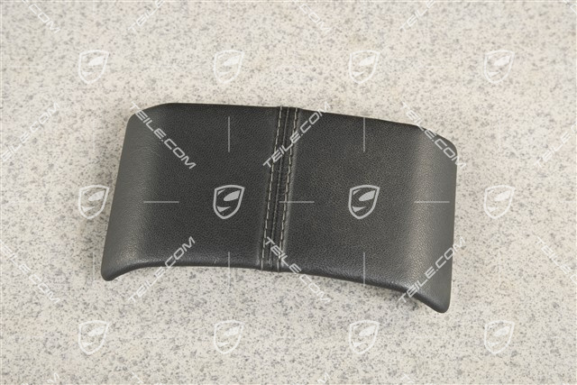 Verlängerung Oberteil für Mittelkonsole hinten, Leder, schwarz, coupe / Targa (Hinterer Teil der Mittelkonsole aus Leder)