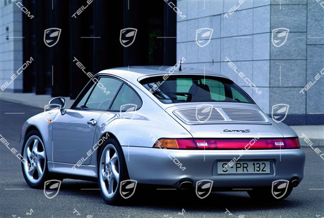 Rear spoiler grille, 2-piece, incl. centre part and reinforcement, Carrera S