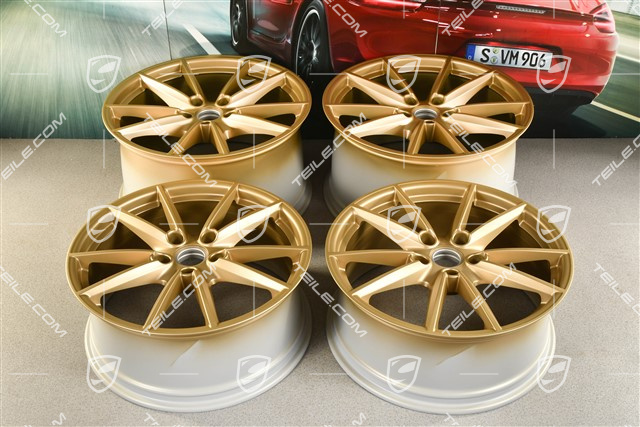 20+21" Felgensatz Carrera S, Felgen: vorne 8,5J x 20 ET53 + hinten 11,5J x 21 ET67, aurum-seidenmatt