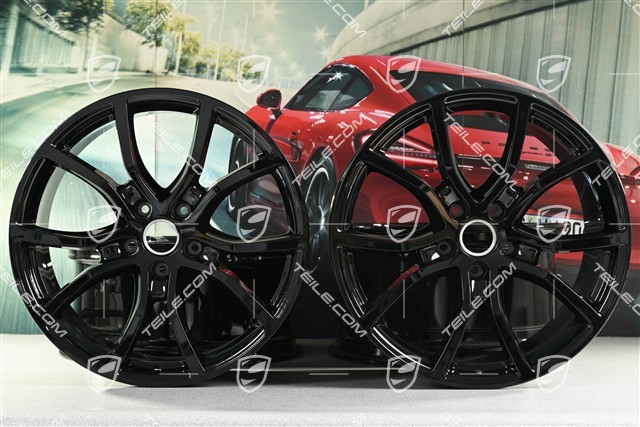 21" Felgensatz Cayenne Exclusive Design, 11J x 21 ET49 + 9,5J x 21 ET46, für den Cayenne Coupé, schwarz hochglanz