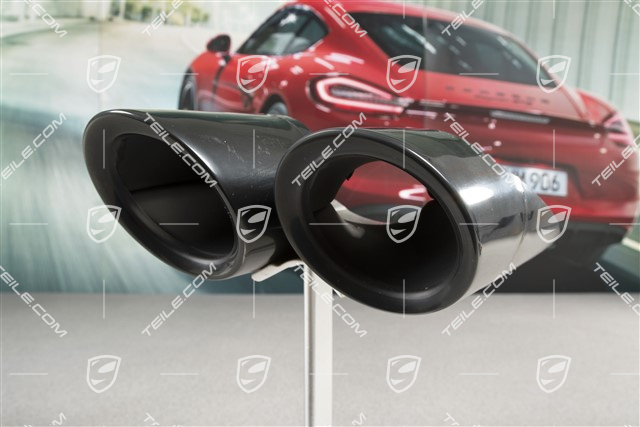 Sportowa końcówka wydechu, podwójna rura, czarna, R